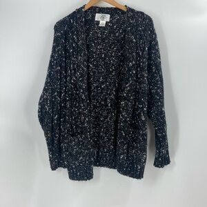Wool blend cardigan sweater slouchy chunky  knit oversized button front sweater